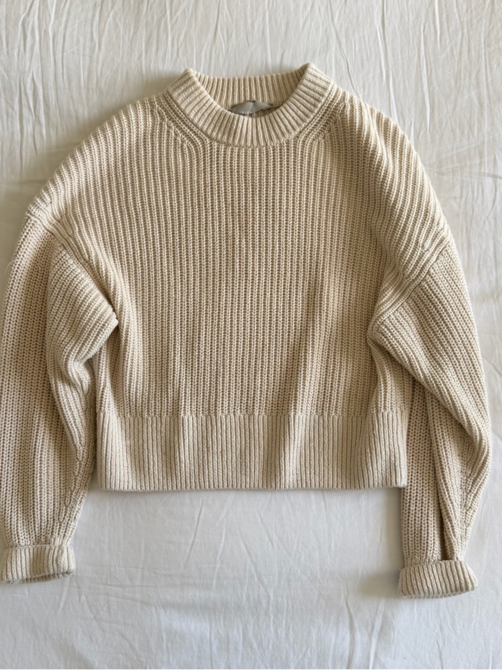 Everlane cream knit sweater Sz M - Picture 4 of 7